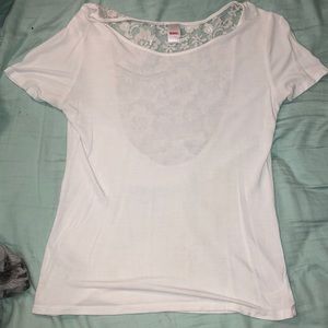 White Tee with lace back